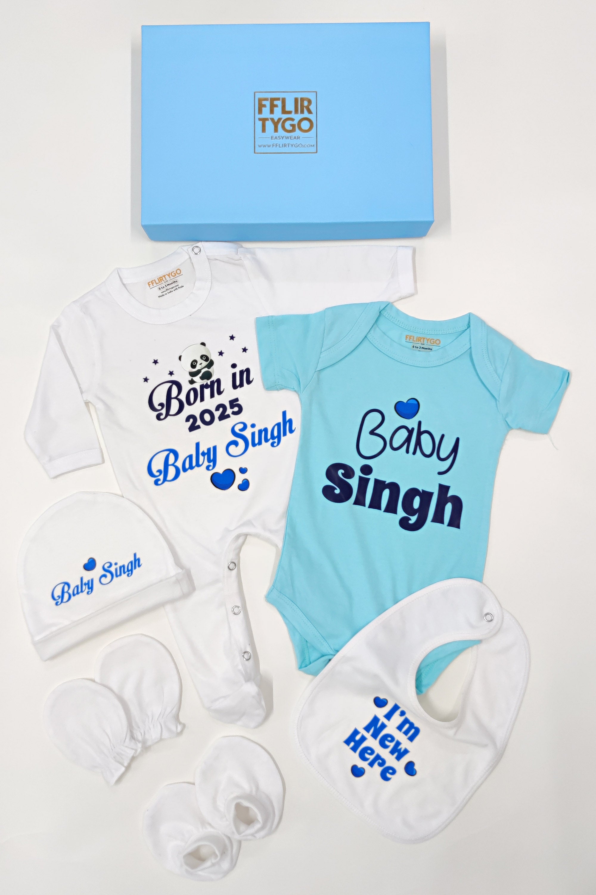Blue Skies Welcome: Personalized Newborn Baby Gift Set – FflirtyGo