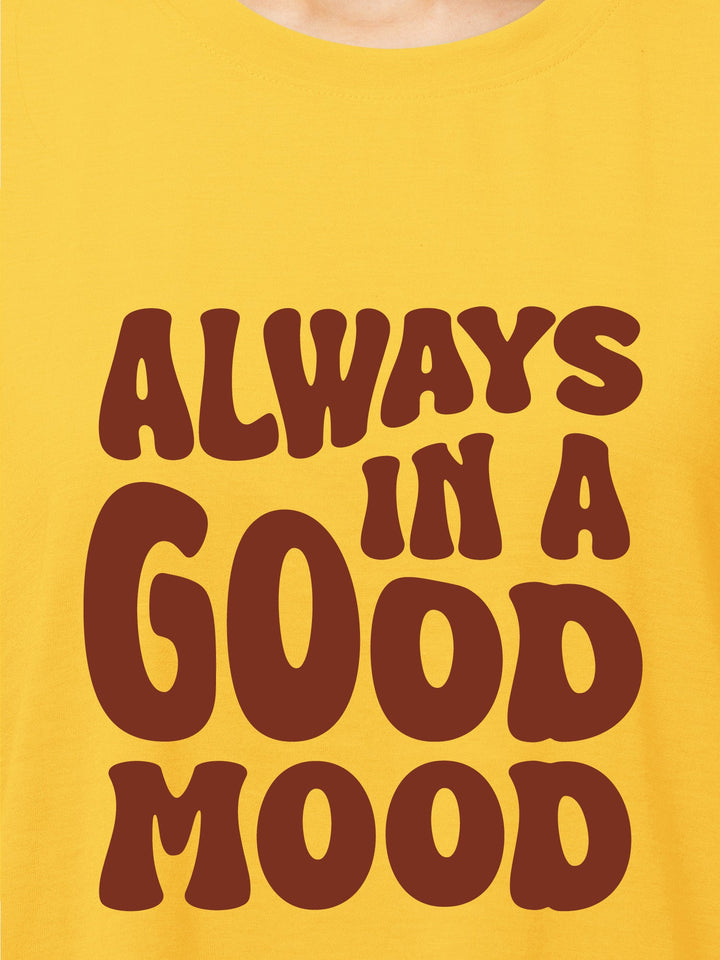 Always in Good Mood Cotton Girls T Shirt and Short Set