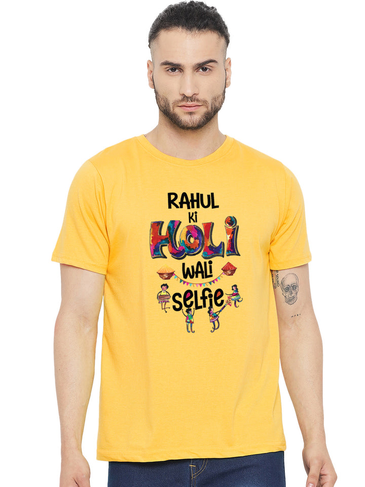 Holi Wali Selfie Men's Tshirt w/ Custom Name