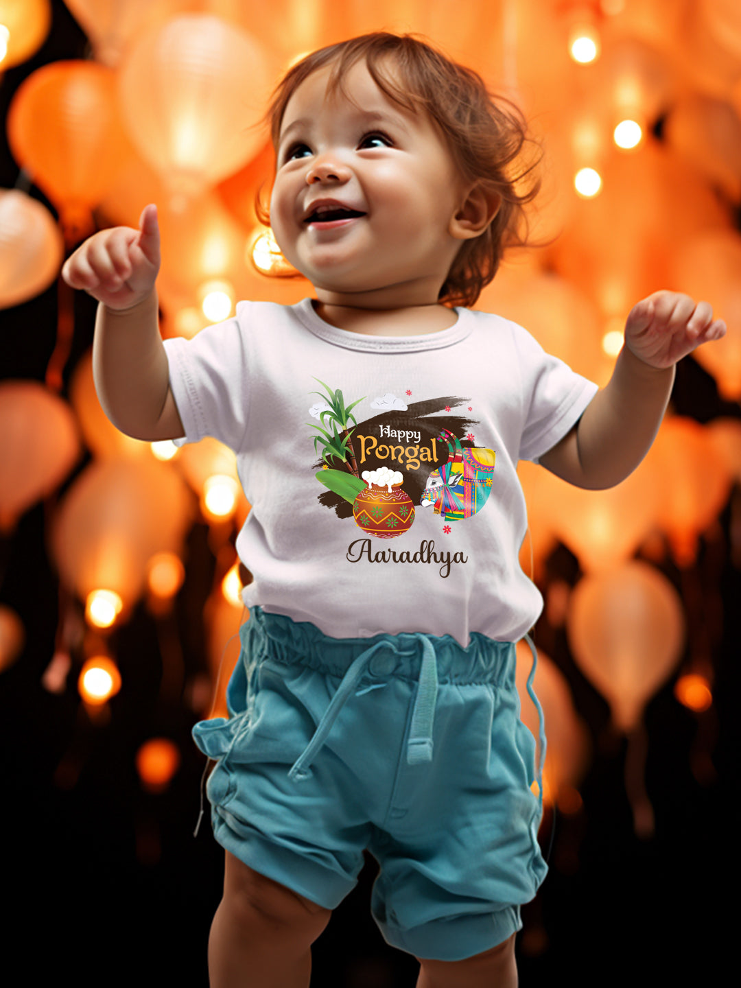 Happy pongal Mattu Kids T Shirt w/Custom Name