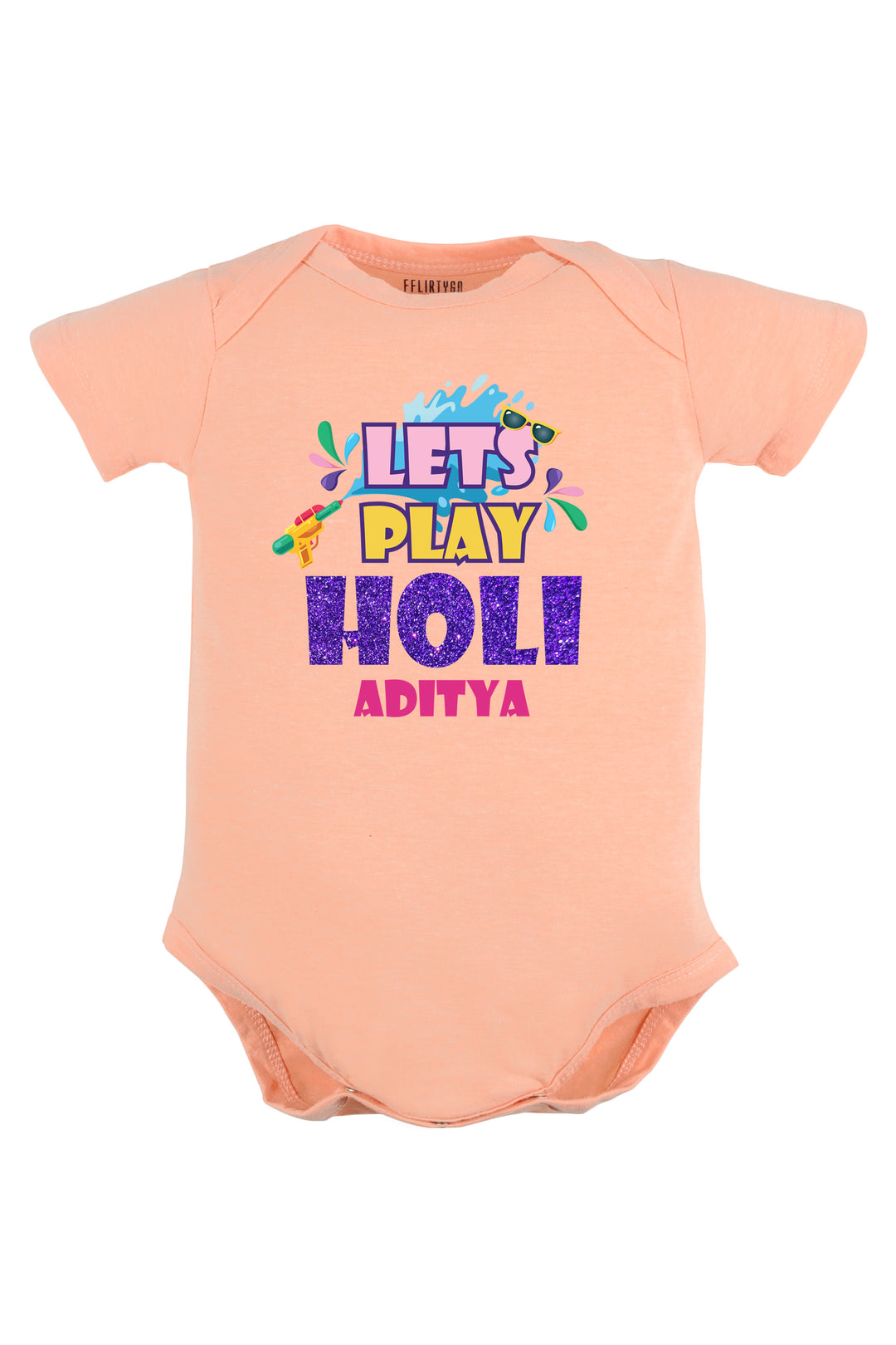 Let's Play Holi  Baby Romper | Onesies w/ Custom Name