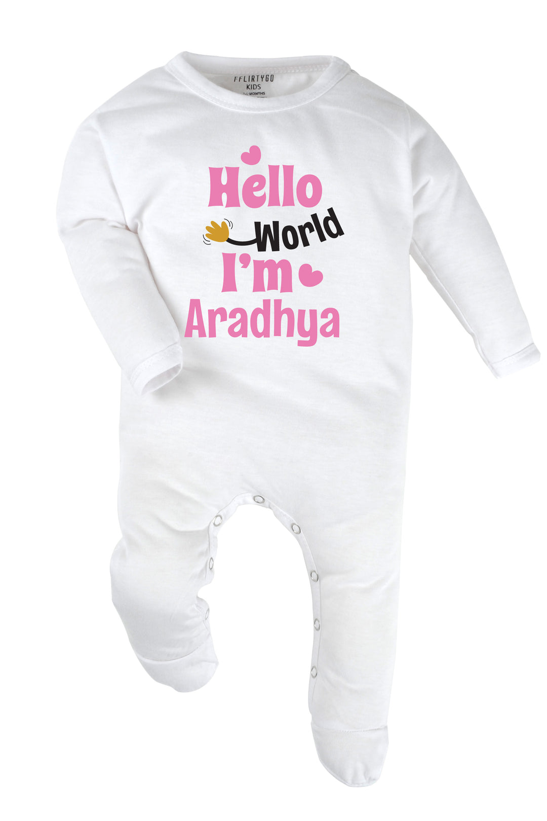 Hello World I Am (Pink) Baby Romper | Onesies w/ Custom Name