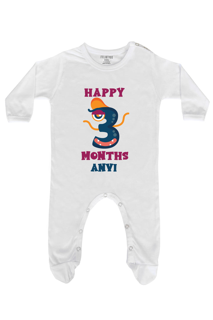 Three Month Birthday Baby Romper | Onesies w/ Custom
