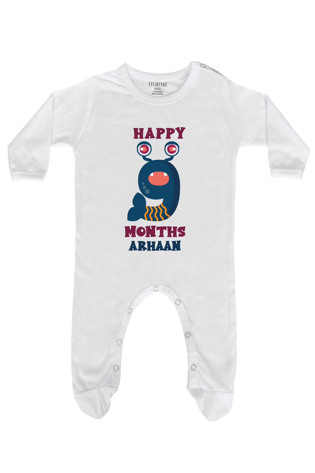 Nine Month Birthday Baby Romper | Onesies w/ Custom Name