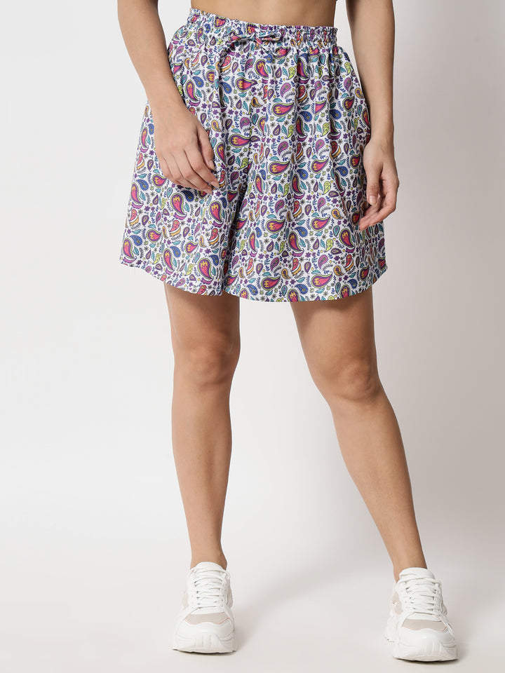Printed Skirt Shorts