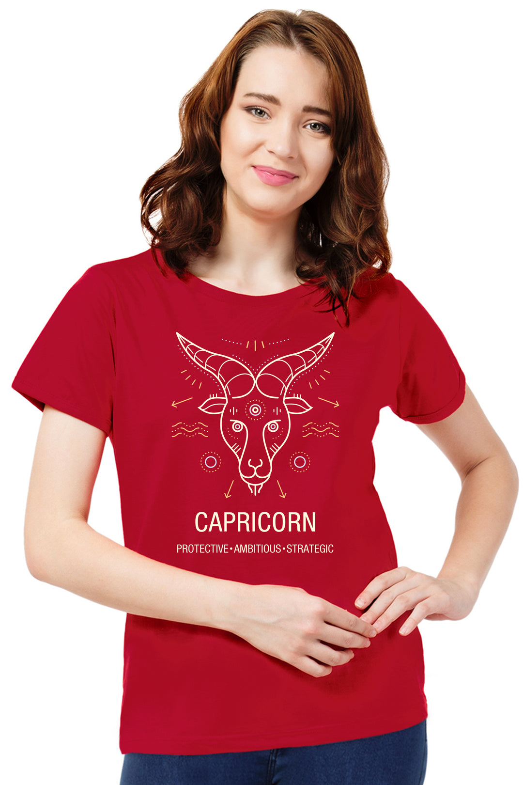 FflirtyGo Capricorn Sign Printed T-Shirt - FflirtyGo