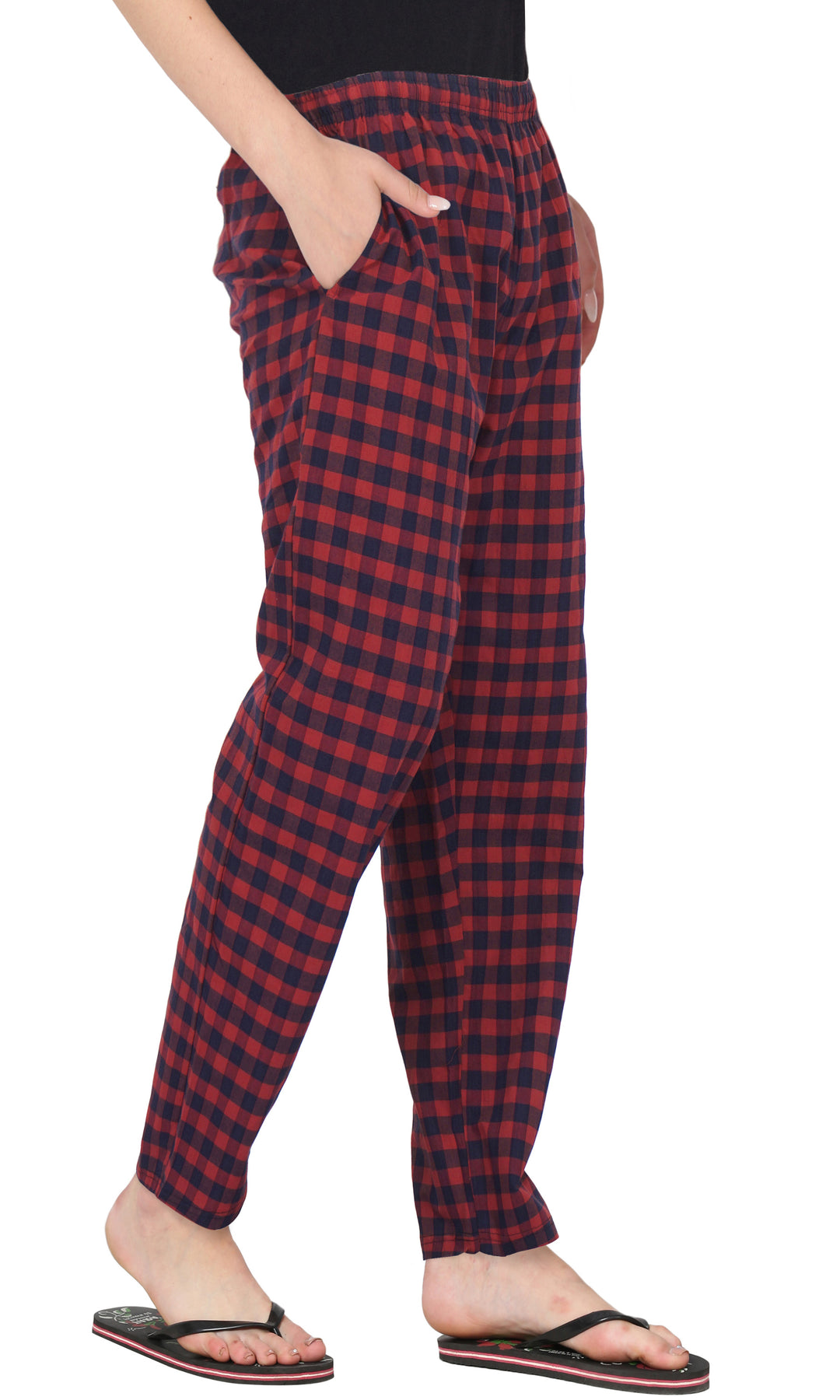 Red & Navy Check Pyjama - FflirtyGo