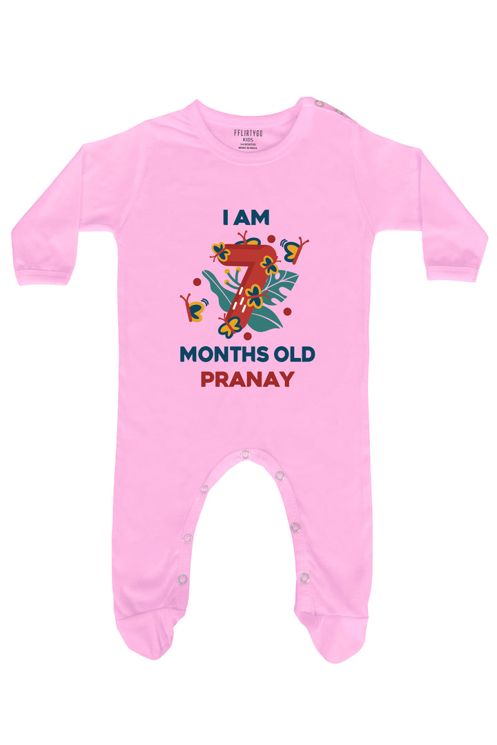 Seven Month Birthday Baby Romper | Onesies w/ Custom Name