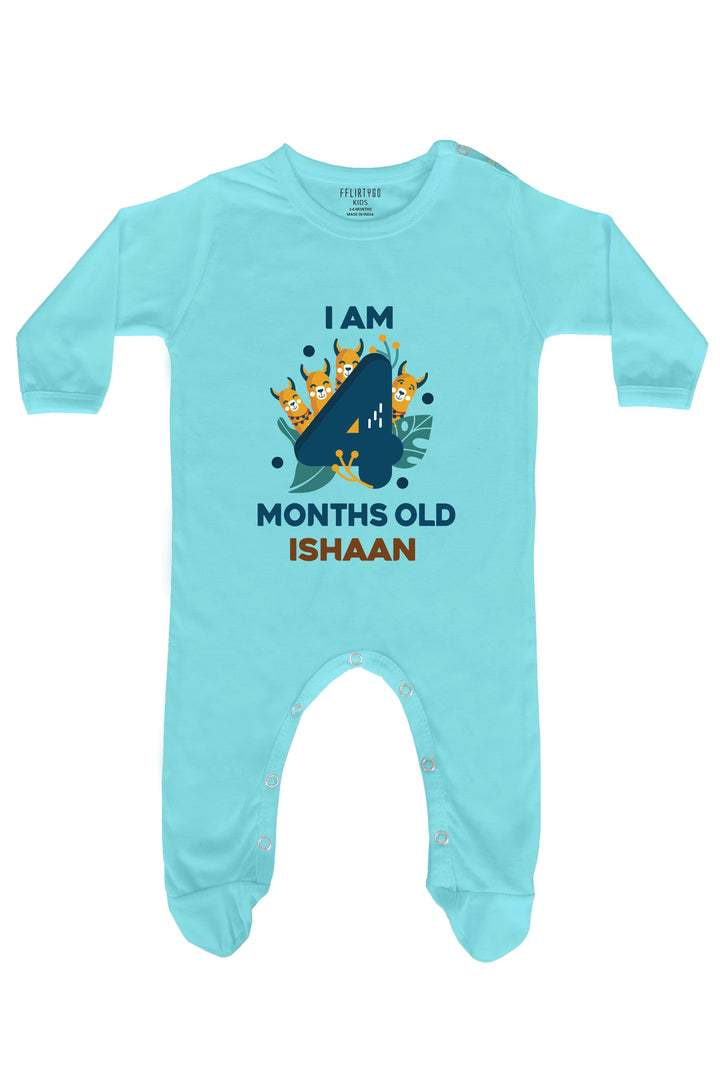 Four Month Birthday Baby Romper | Onesies w/ Custom Name