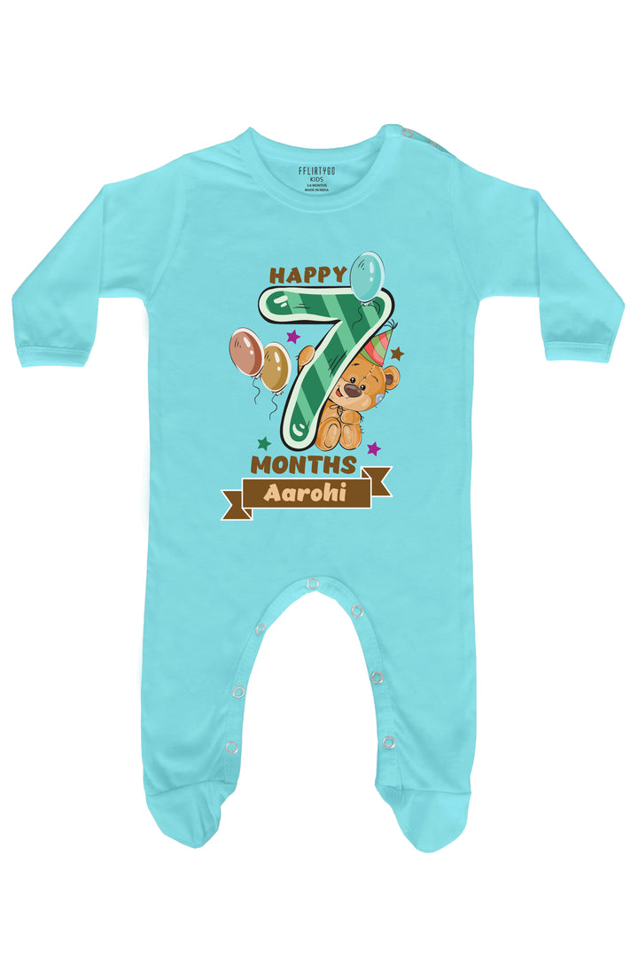 Happy Seven Months Milestone Baby Romper | Onesies w/ Custom Name