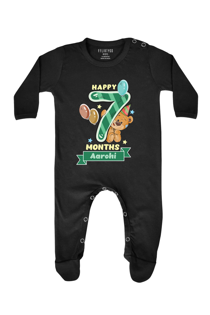 Happy Seven Months Milestone Baby Romper | Onesies w/ Custom Name