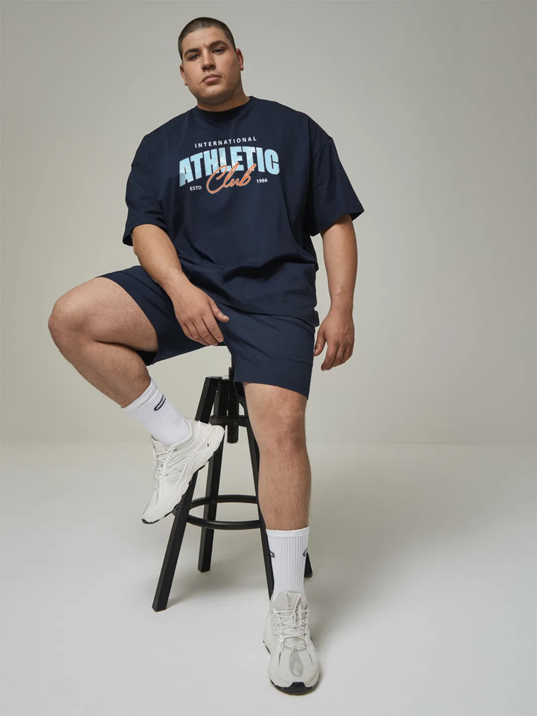 Athletic Cotton Mens T Shirt and Shorts Combo Set