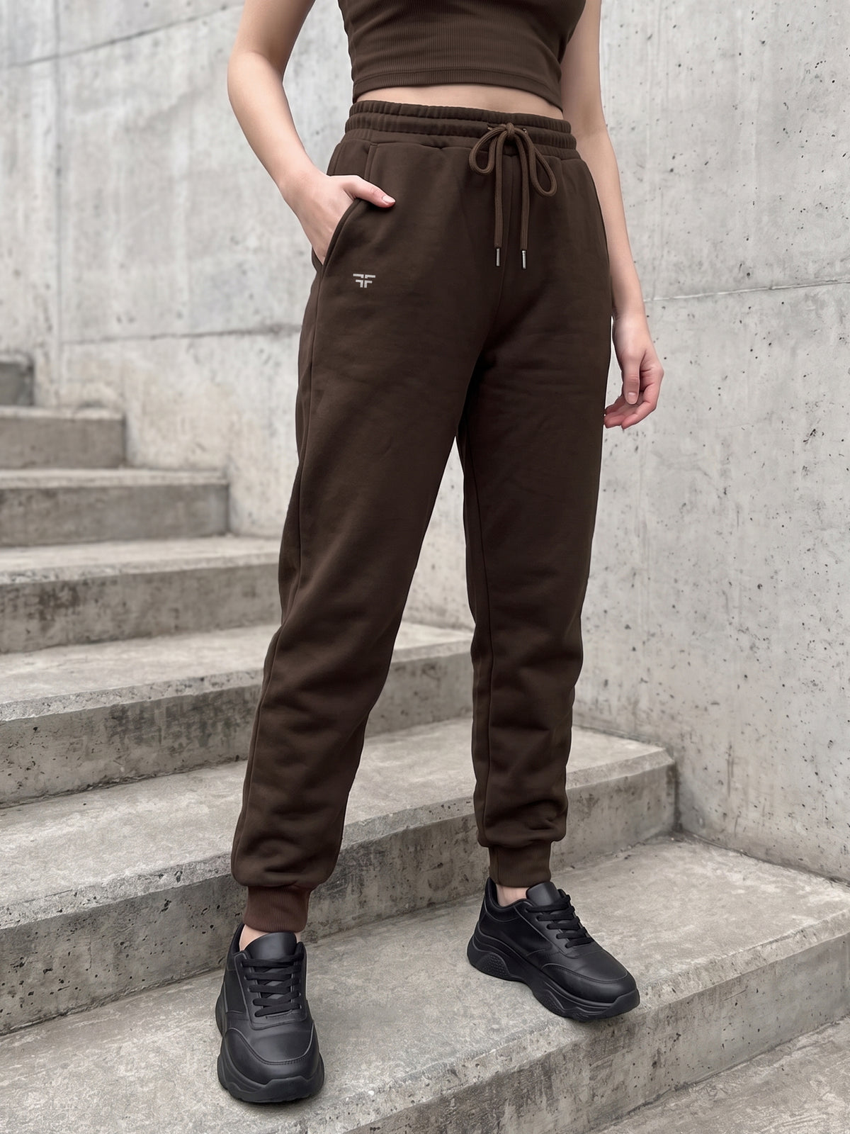 Brown Fleece Joggers