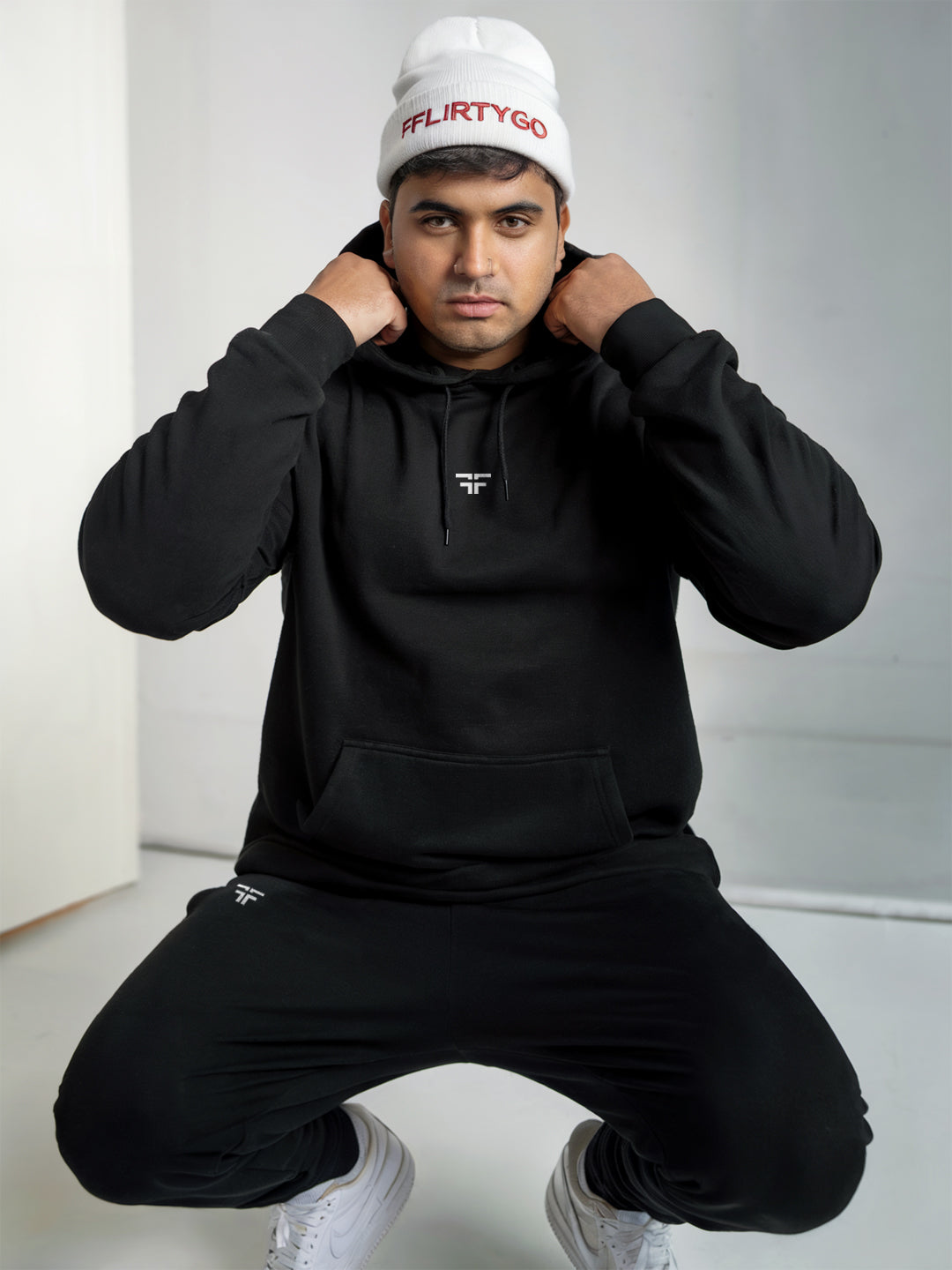 || BLACK THERMAL CO-ORD SET (HOODIE AND JOGGER COMBO) ||