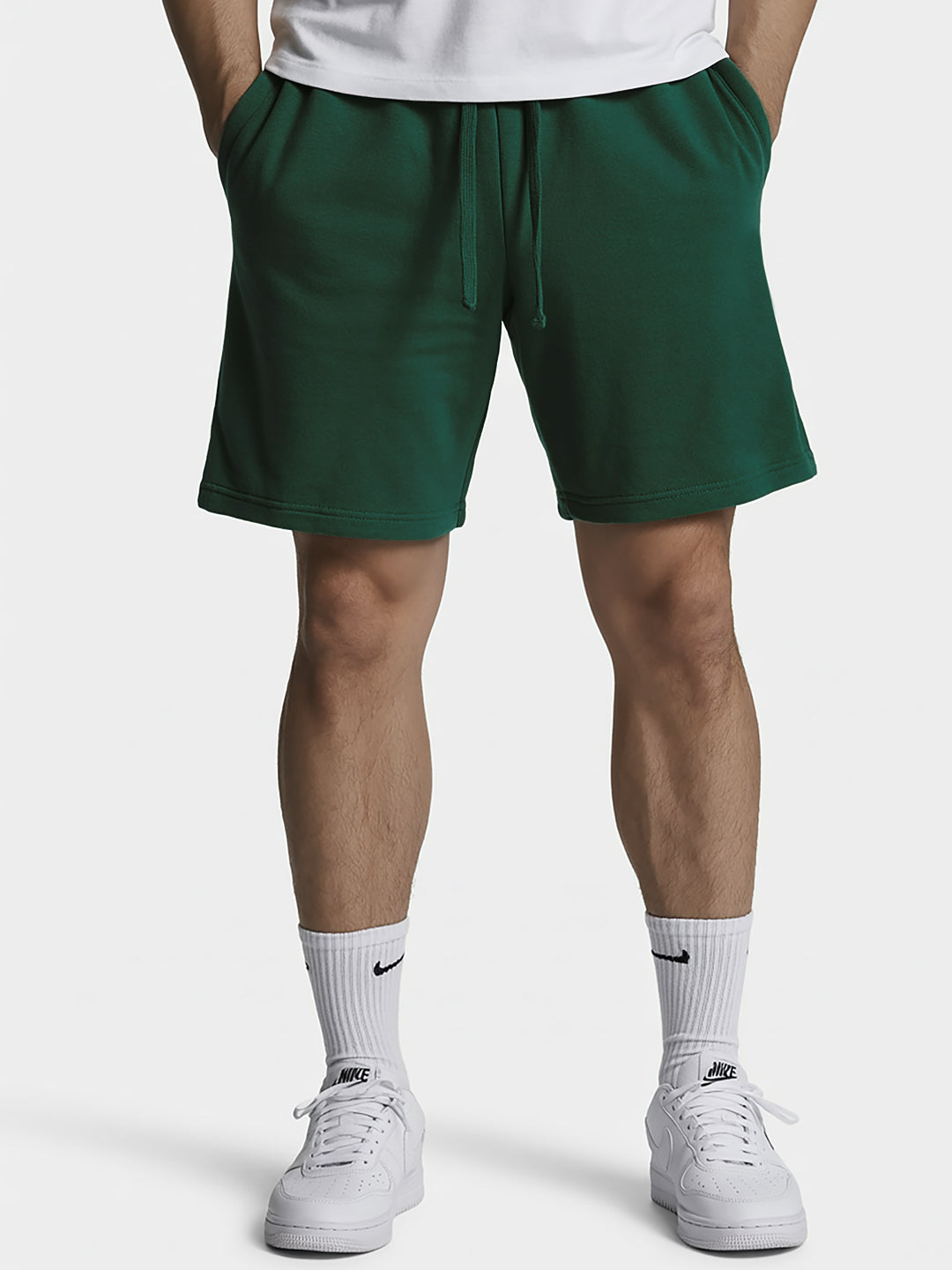 Green Cotton Mens Shorts