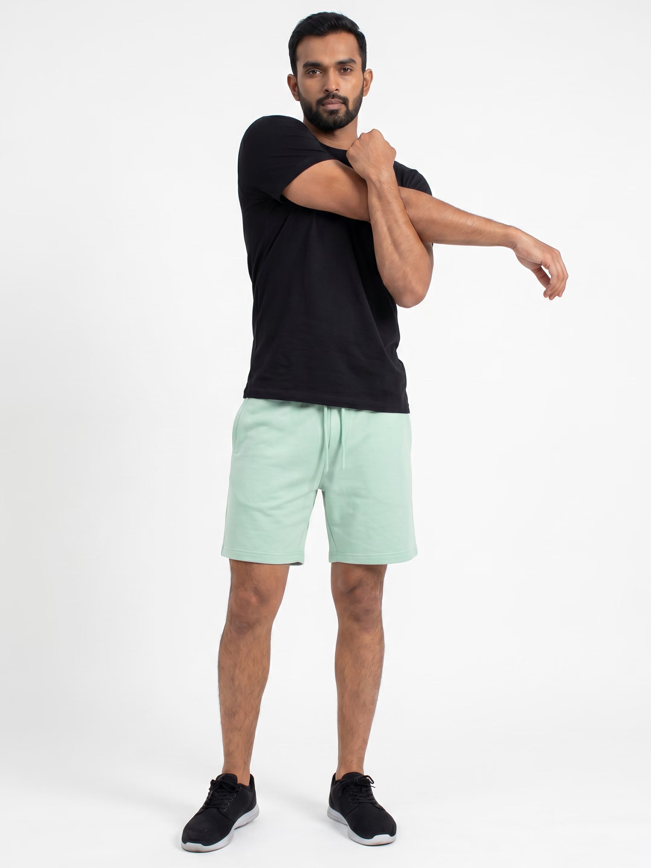 Mint Green Cotton Men's Shorts
