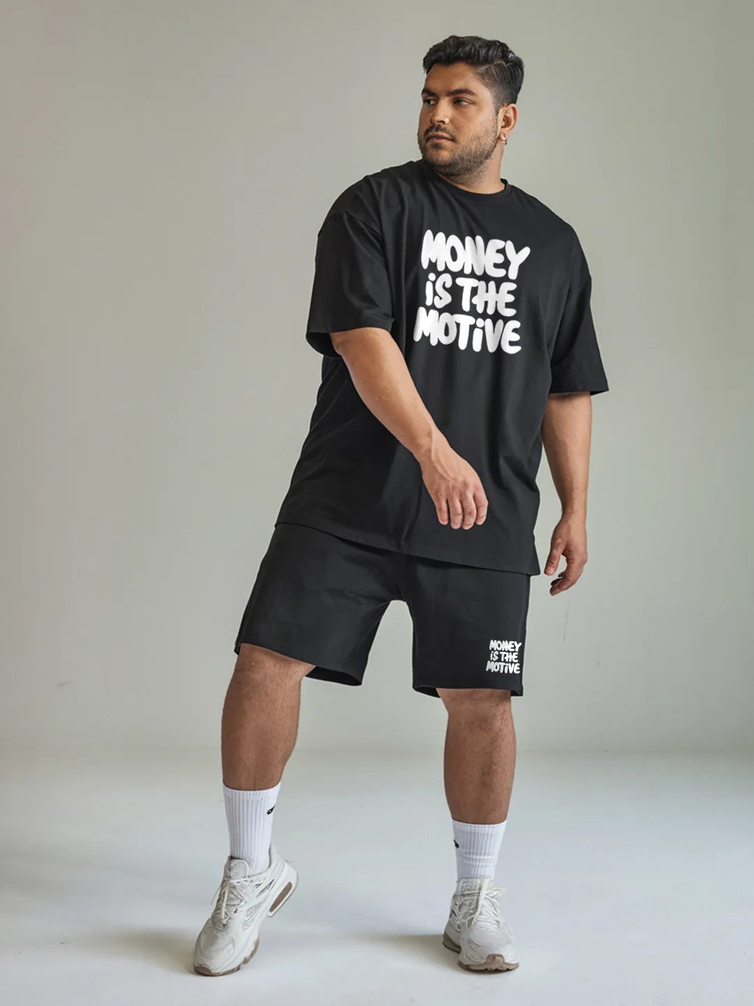 Money Is The Motive Cotton Mens T Shirt and Shorts Combo Set