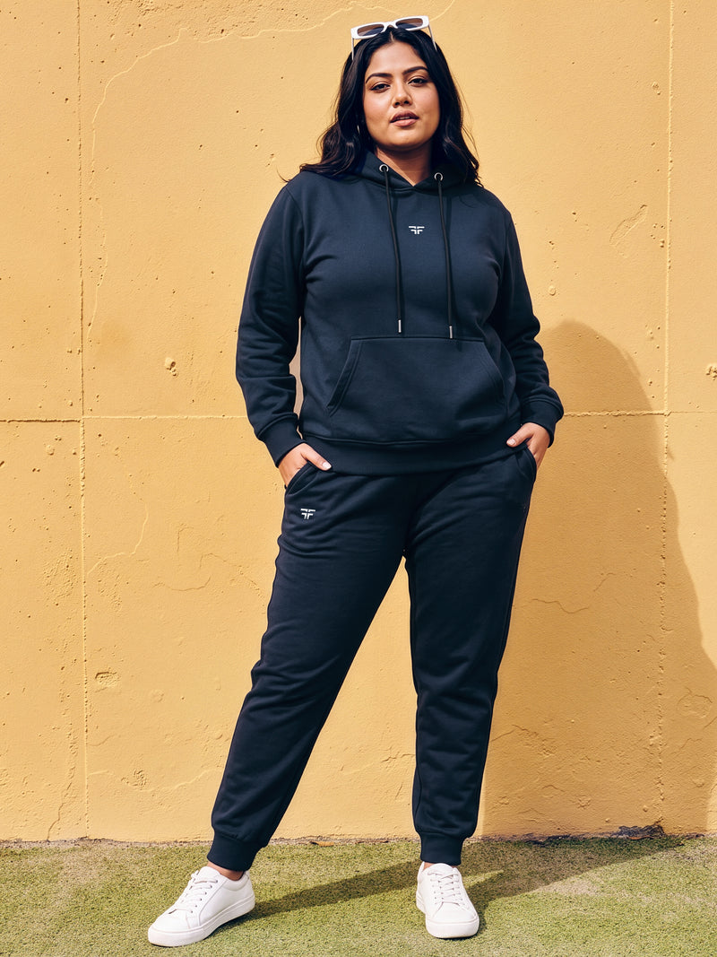Navy Blue Thermal Co-ord Set (Hoodie and Jogger Combo)