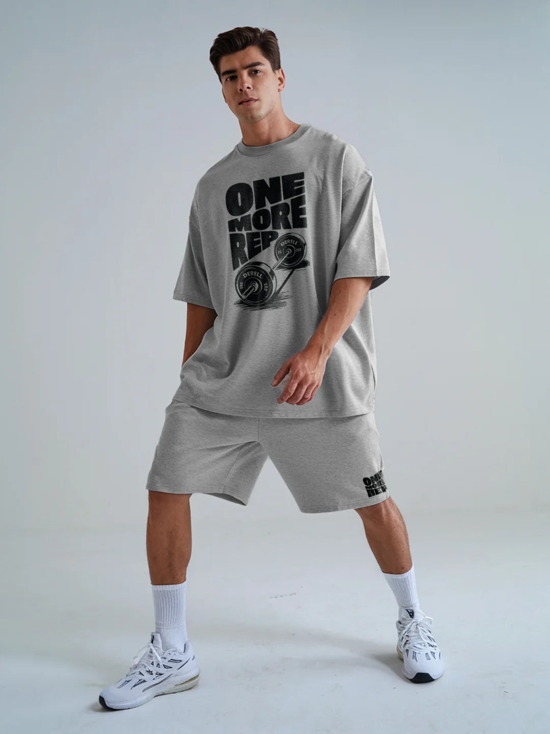 One More Rep Cotton Mens T Shirt and Shorts Combo Set