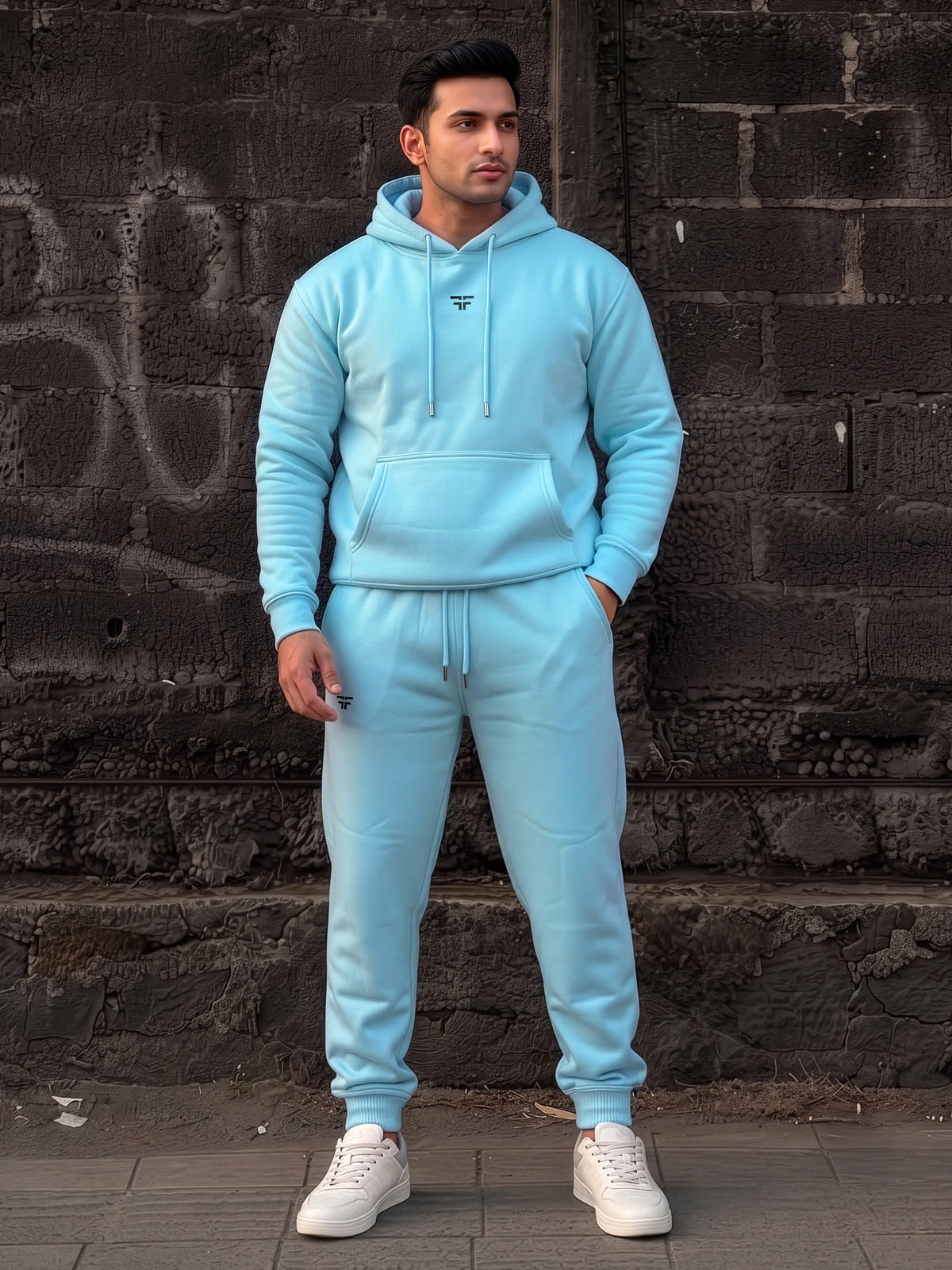 || ICE BLUE THERMAL CO-ORD SET (HOODIE AND JOGGER COMBO) ||