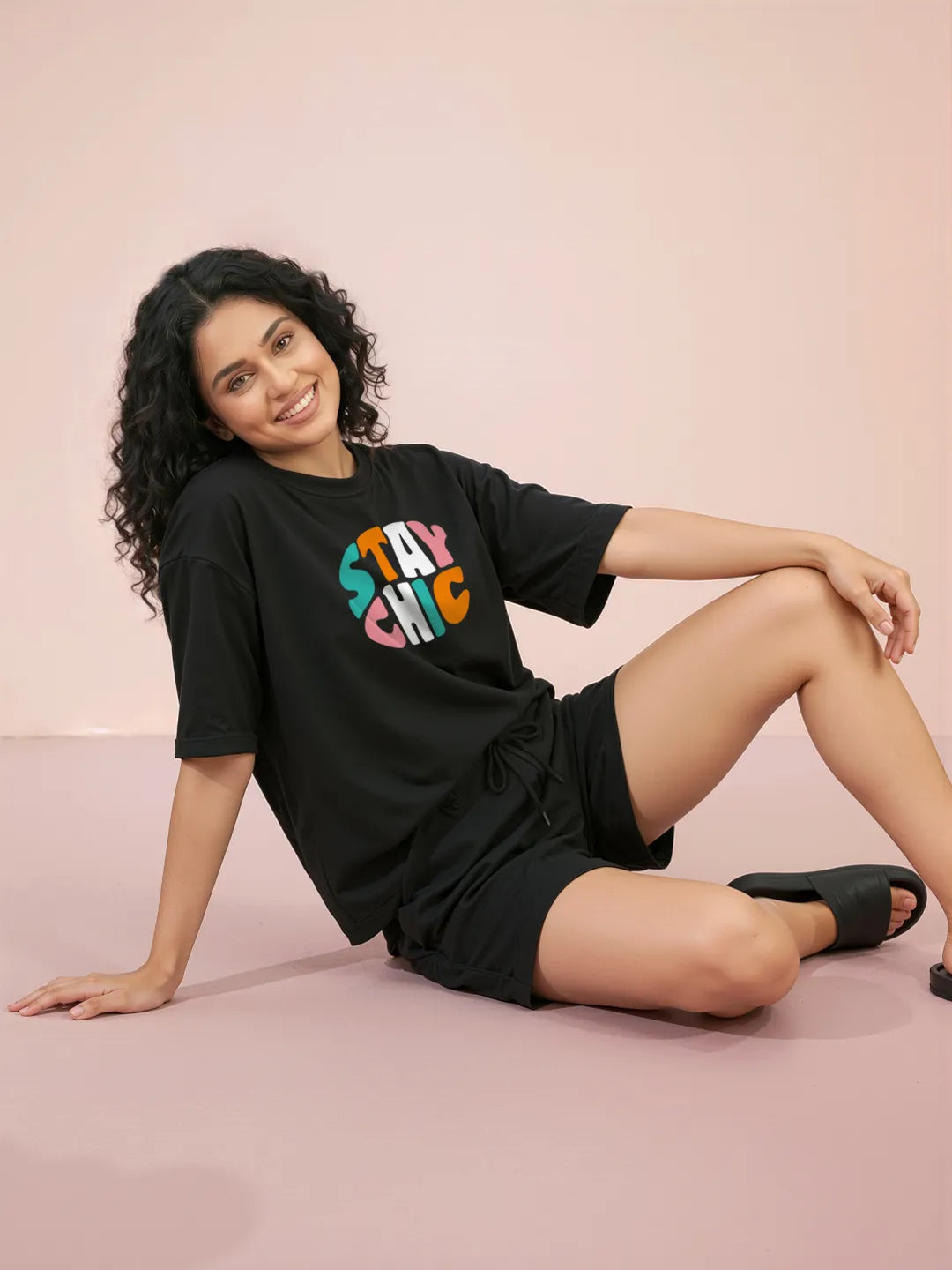 Stay Chic Cotton Girls T Shirt and Shorts Combo Set