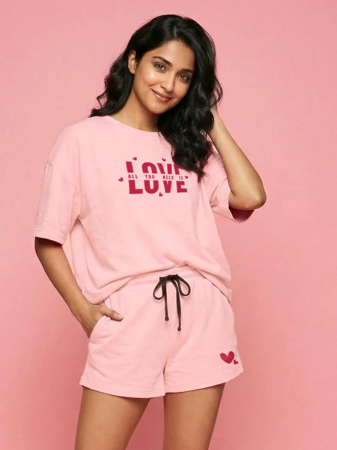 Love Special Cotton T shirt & Shorts Combo set