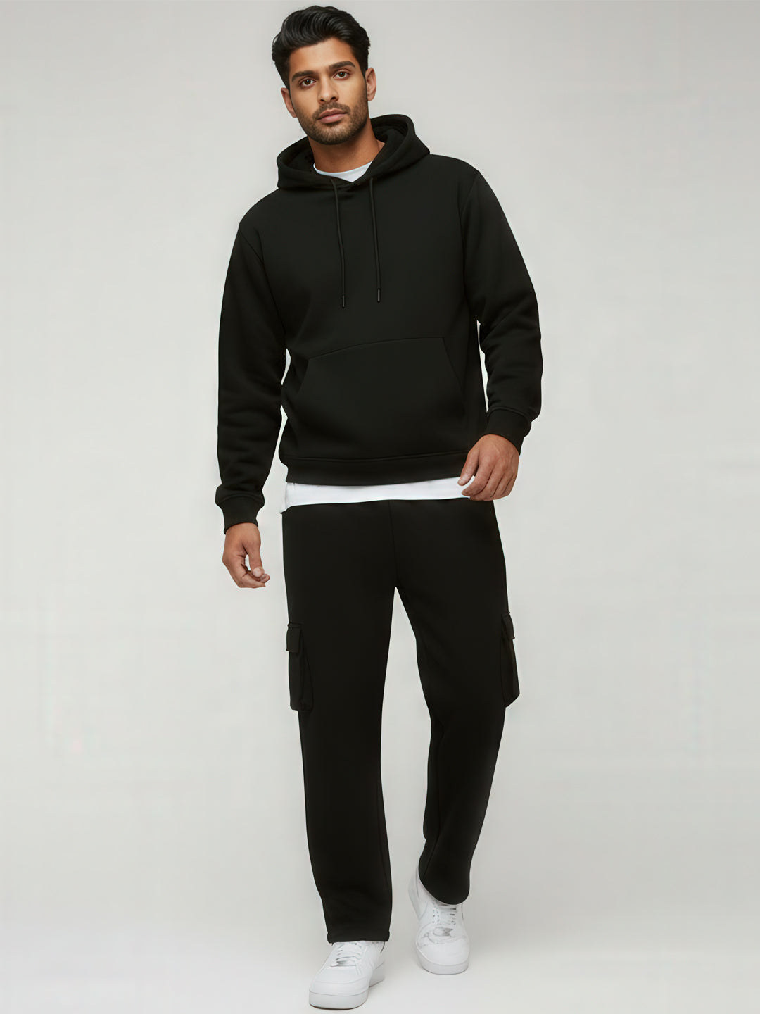 Black Cargo Joggers w/ 4 Pockets