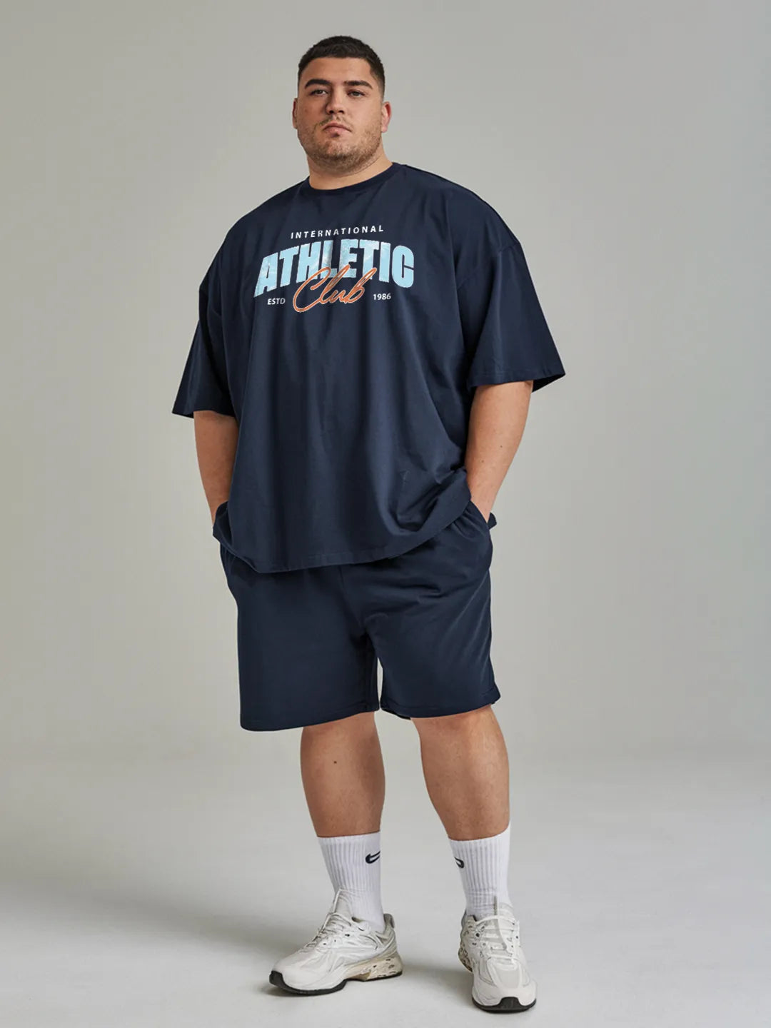 Athletic Cotton Mens T Shirt and Shorts Combo Set
