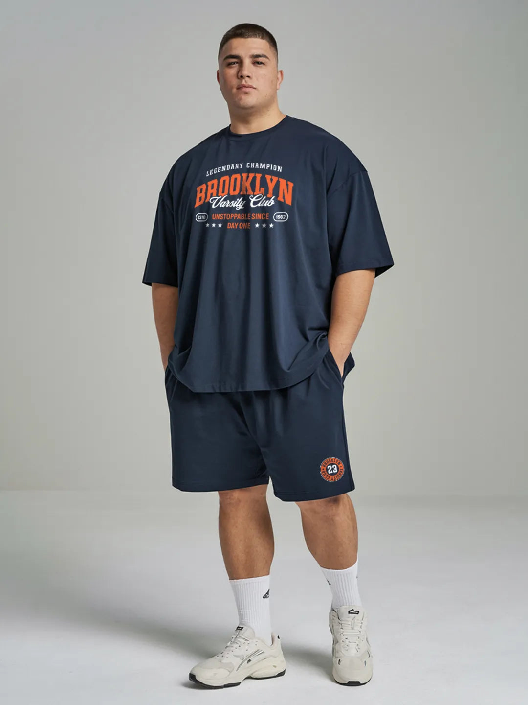 Brooklyn Cotton Mens T Shirt and Shorts Combo Set