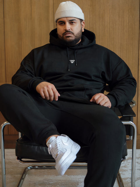 || BLACK THERMAL CO-ORD SET (HOODIE AND JOGGER COMBO) ||