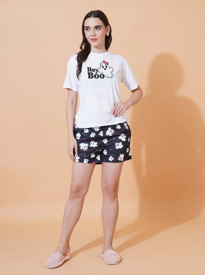 Midnight Boo Shorts And T-Shirt Set