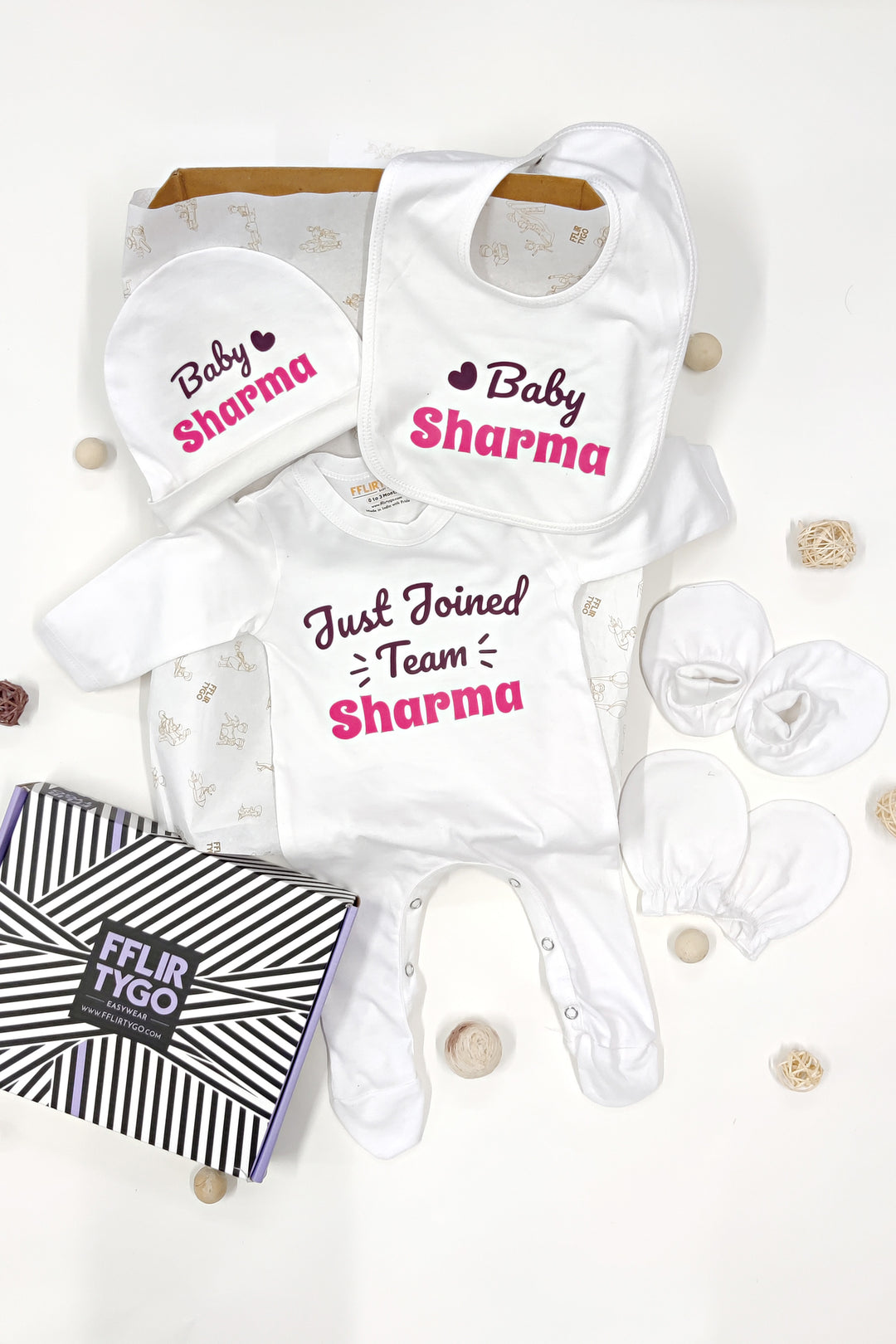 Bundle of Joy: Personalized Newborn Baby Gift Set in Pink