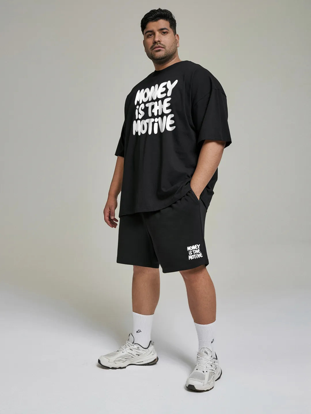Money Is The Motive Cotton Mens T Shirt and Shorts Combo Set