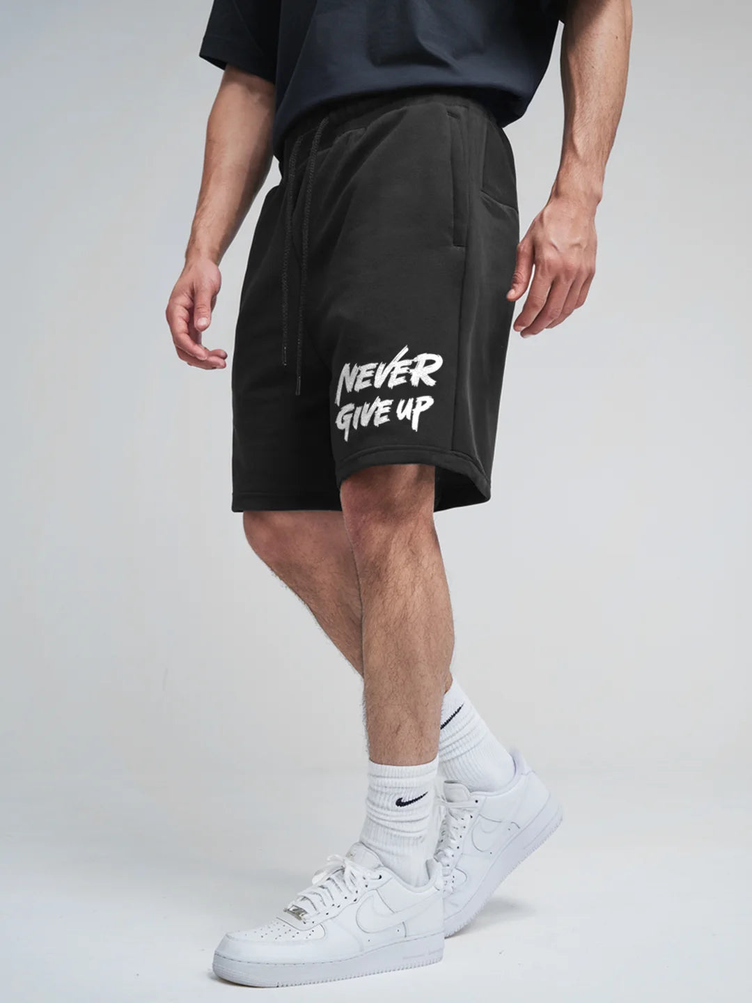 Never Give Up Cotton Mens Shorts
