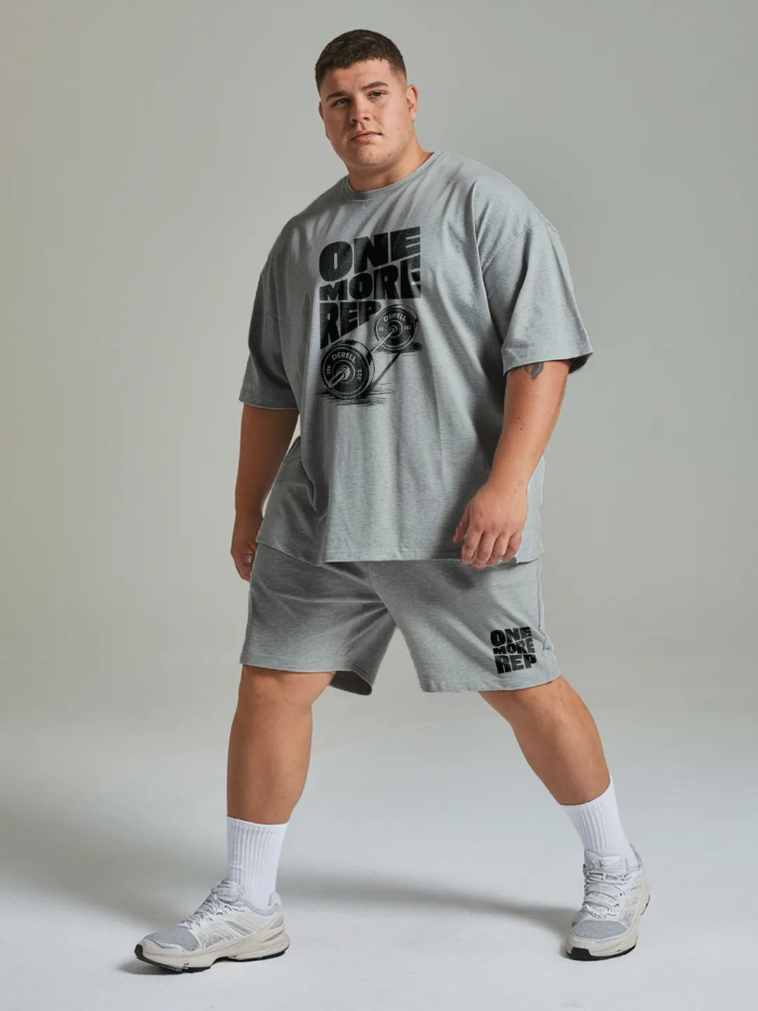 One More Rep Cotton Mens T Shirt and Shorts Combo Set