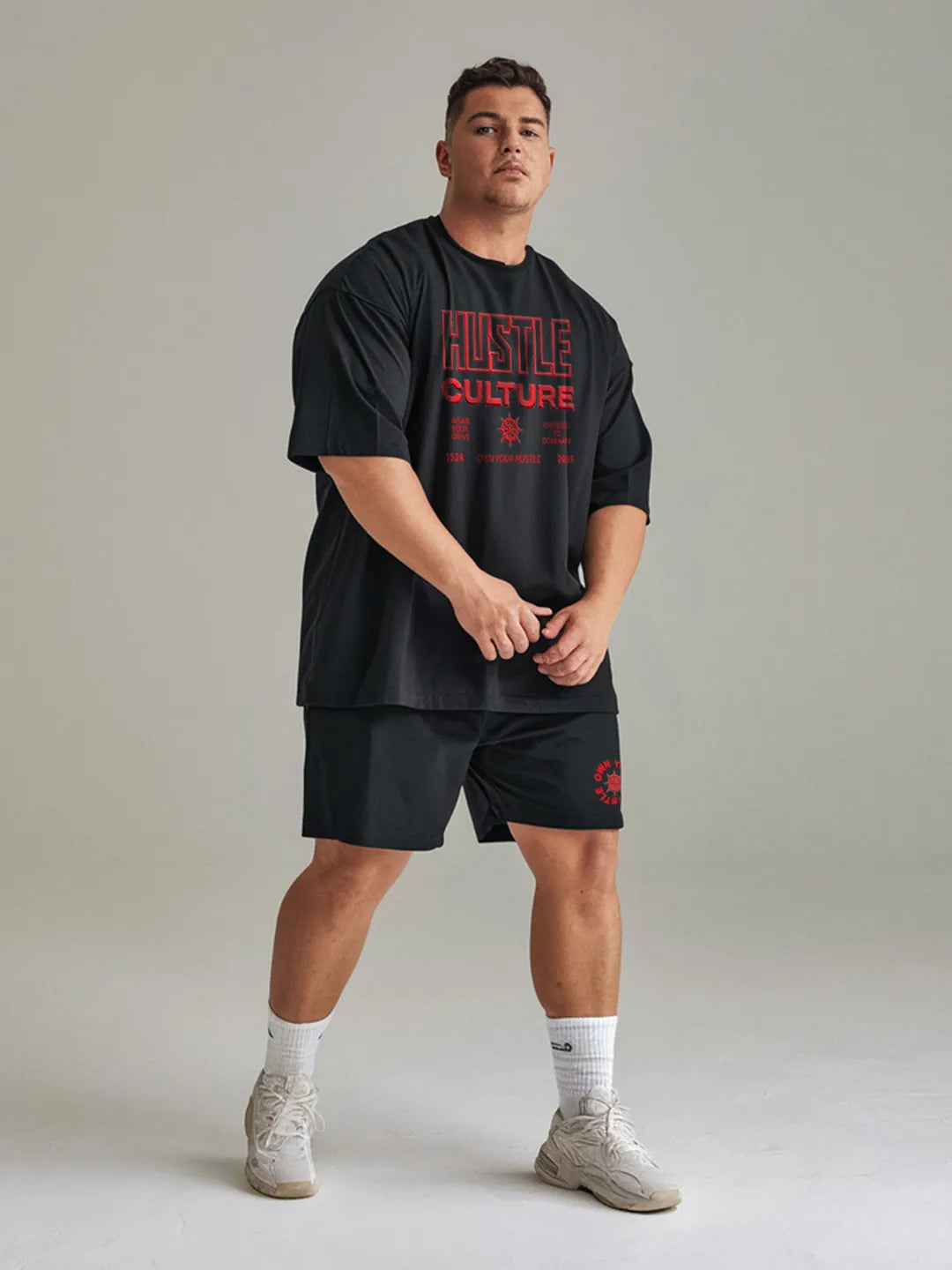 Hustle Culture Cotton Mens T Shirt and Shorts Combo Set