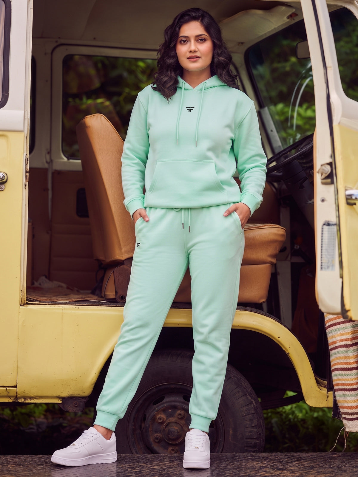 Sea Green Thermal Co-ord Set (Hoodie and Jogger Combo)