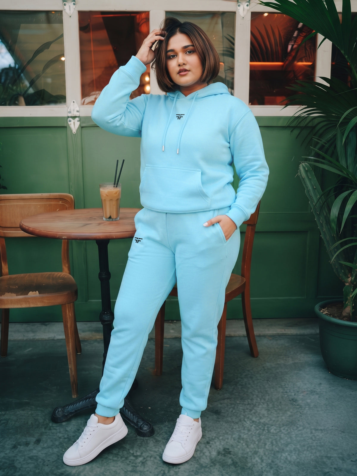 Turquoise Thermal Co-ord Set (Hoodie and Jogger Combo)