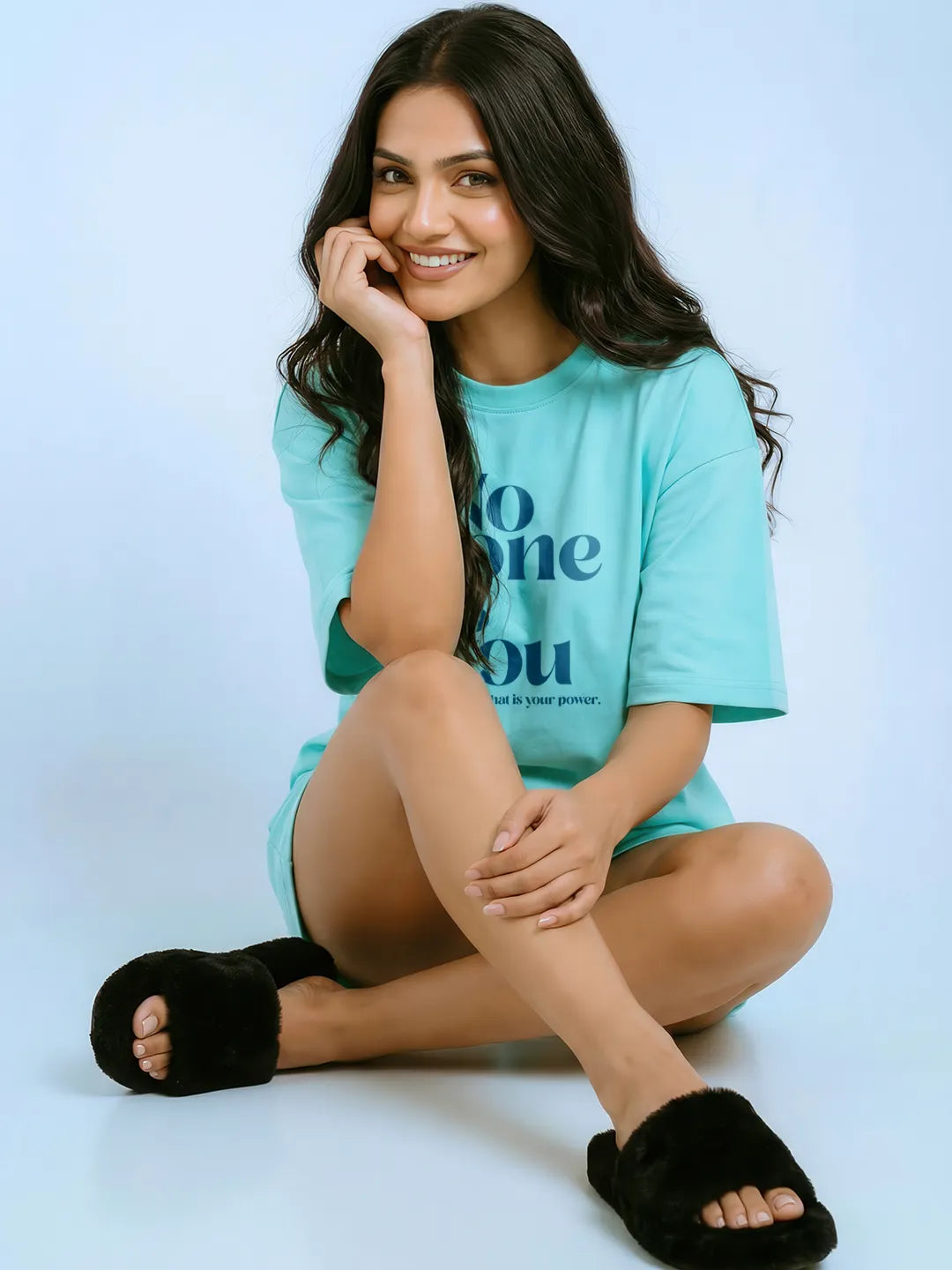 NO one is You Cotton Women's T Shirt and Shorts Combo Set