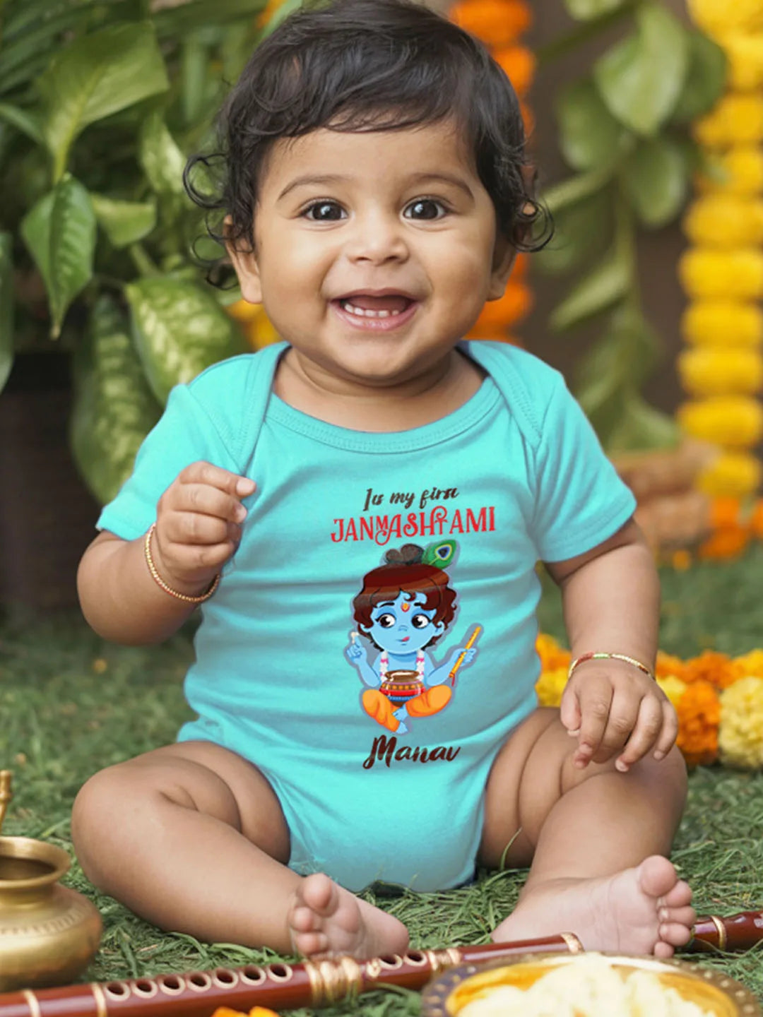 Its My first Janmashtami Baby Romper | Onesies w/ Custom Name
