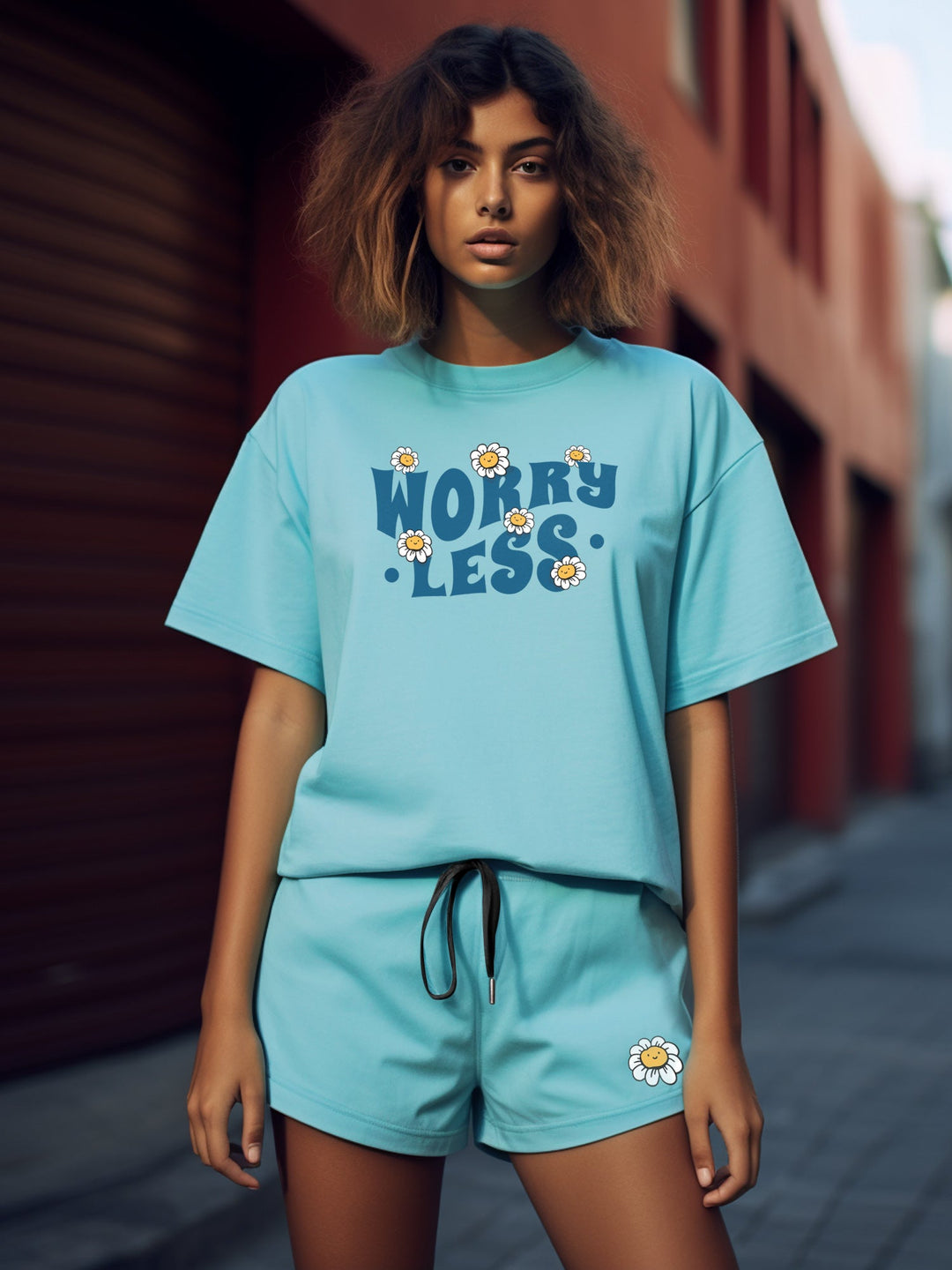 Worry Less Cotton Girls T Shirt and Short Set