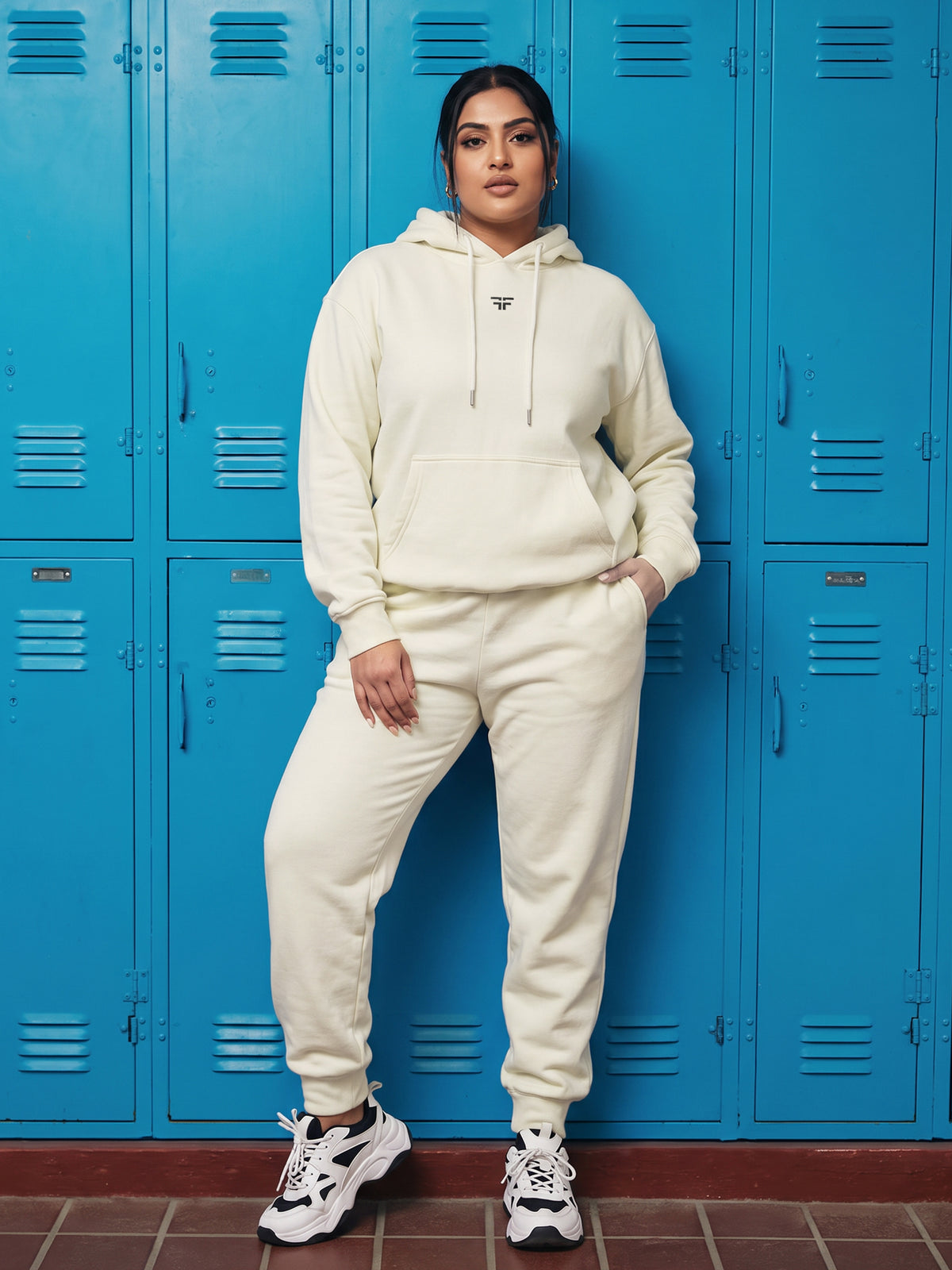 Cream Thermal Co-ord Set (Hoodie and Jogger Combo)