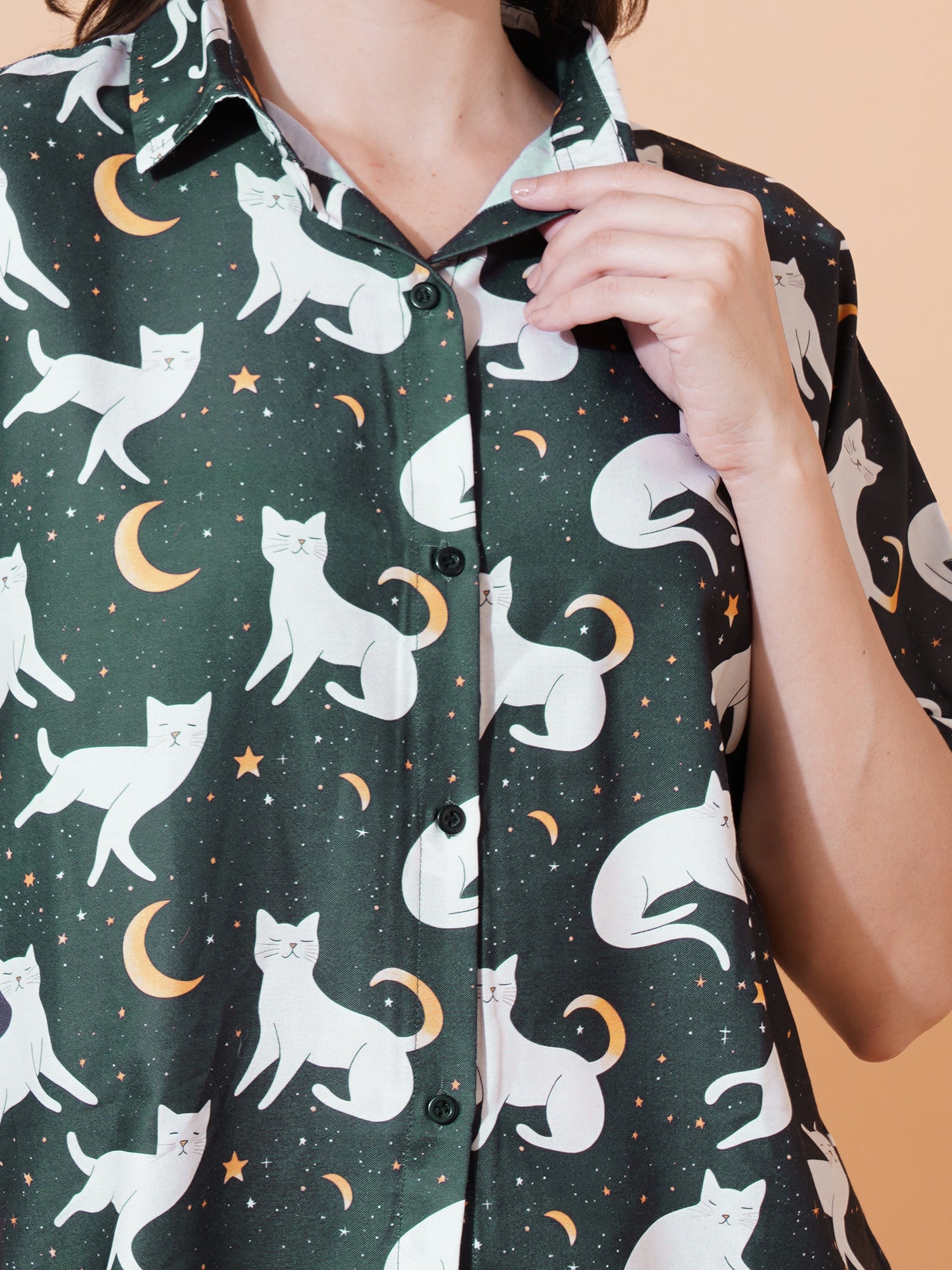 Moonlight Meow Shorts And Shirt Set