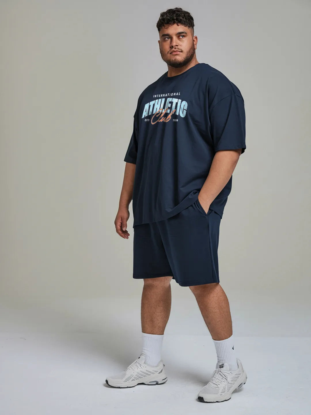 Athletic Cotton Mens T Shirt and Shorts Combo Set