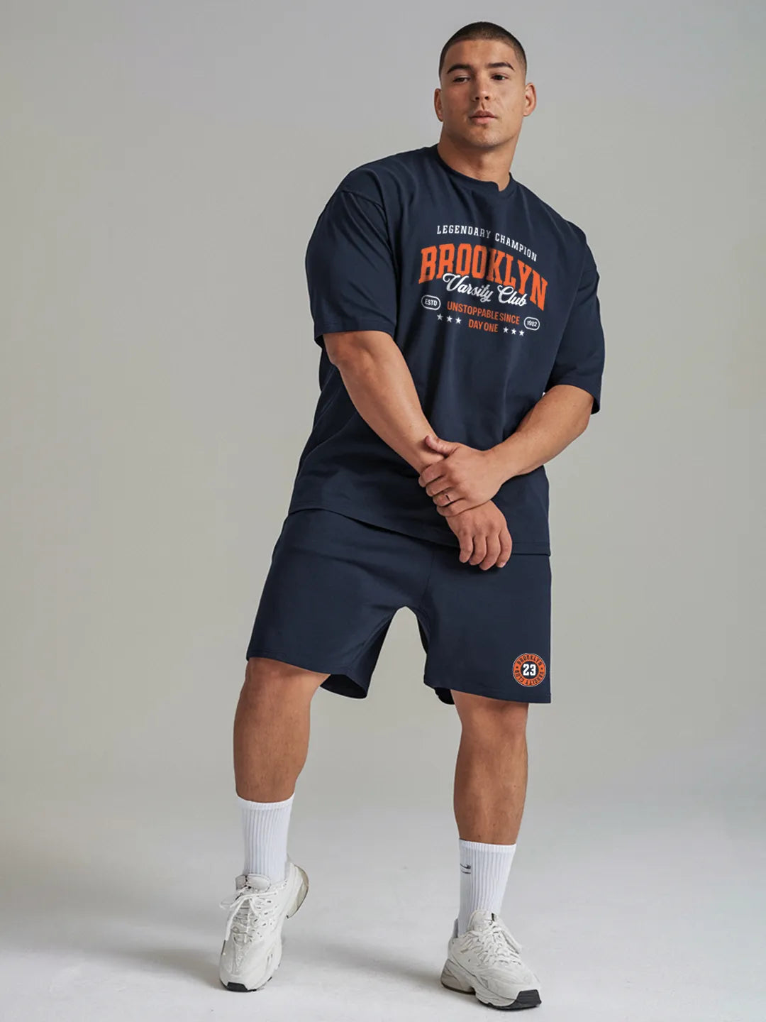 Brooklyn Cotton Mens T Shirt and Shorts Combo Set