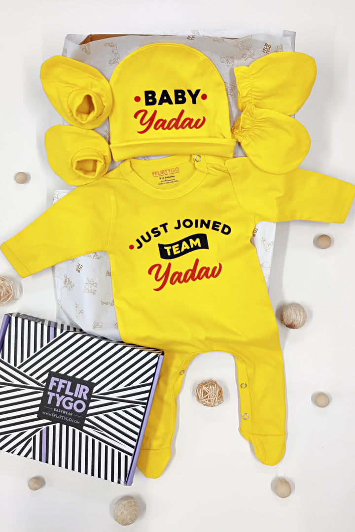 Sunshine Arrival: Personalized Newborn Baby Gift Set in Yellow