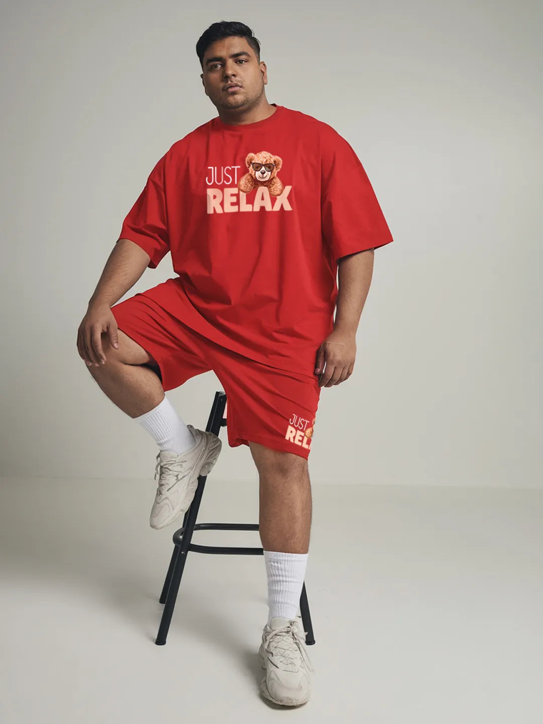 Just Relax Cotton Mens T Shirt and Shorts Combo Set