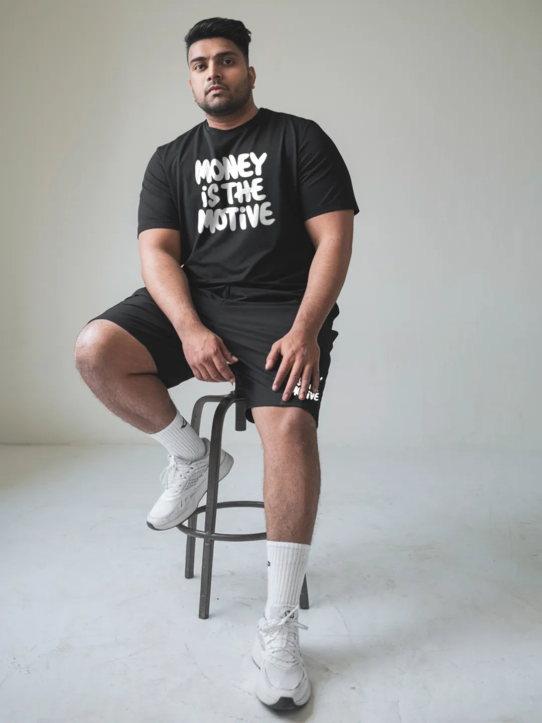 Money Is The Motive Cotton Mens T Shirt and Shorts Combo Set