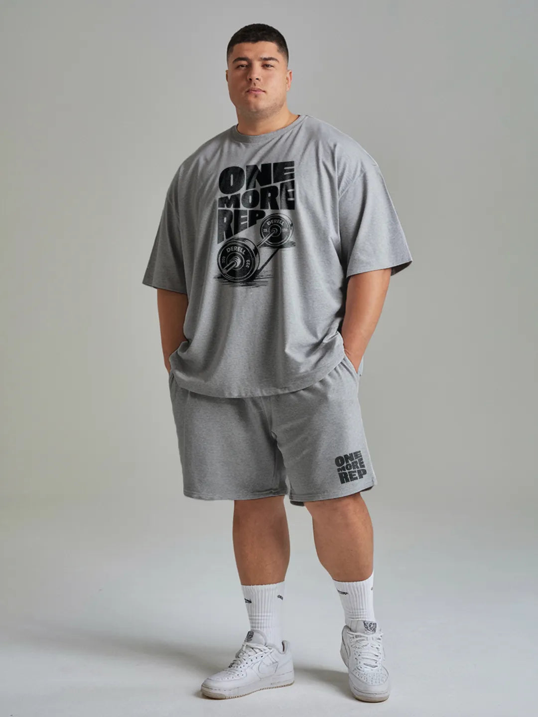 One More Rep Cotton Mens T Shirt and Shorts Combo Set