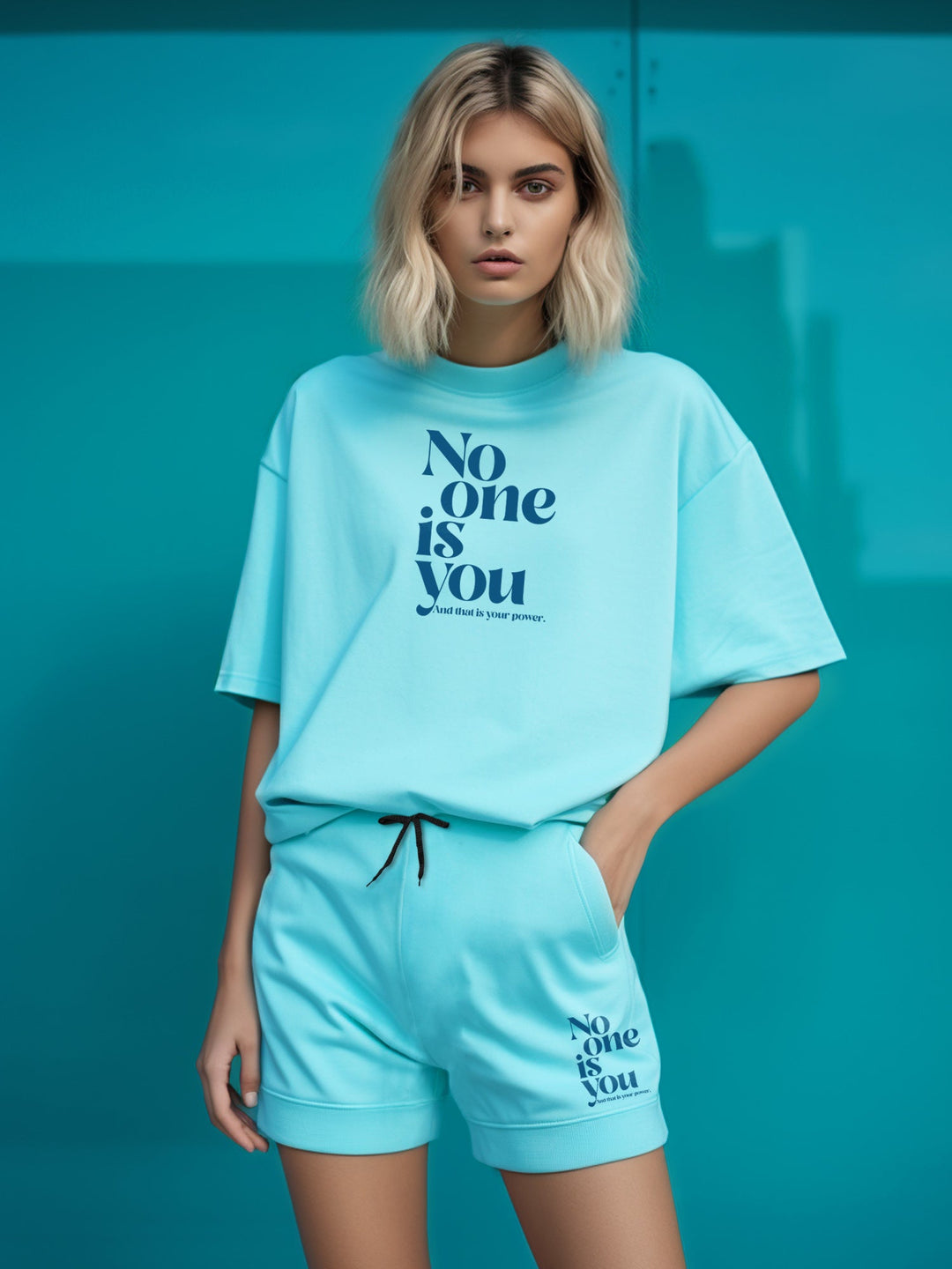 NO one is You Cotton Girls T Shirt and Short Set